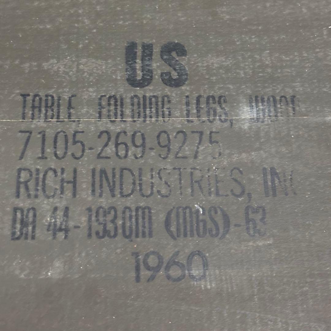 60s 米軍　実物　野戦用　フォールディング ウッドテーブル