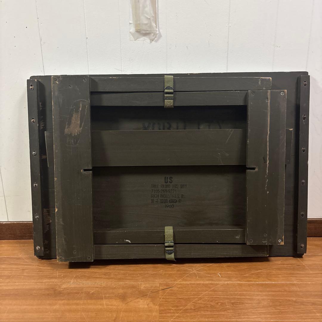 60s 米軍　実物　野戦用　フォールディング ウッドテーブル