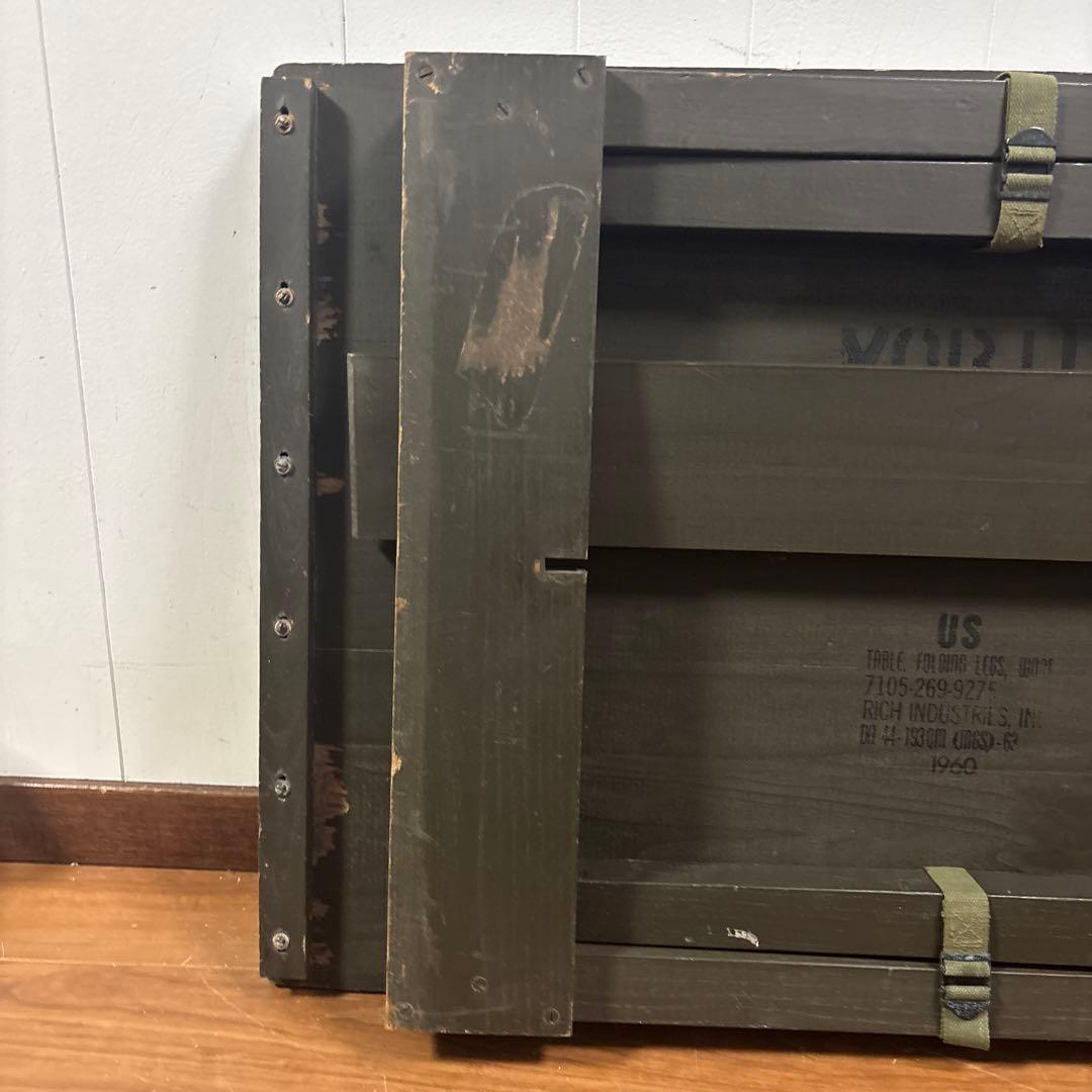 60s 米軍　実物　野戦用　フォールディング ウッドテーブル