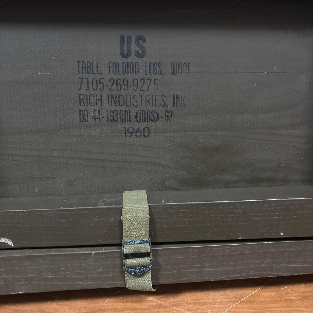 60s 米軍　実物　野戦用　フォールディング ウッドテーブル