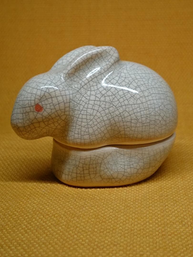 ウサギ　兎　陶器　オブジェ　置物　インテリア　工芸品　美術品　A2888