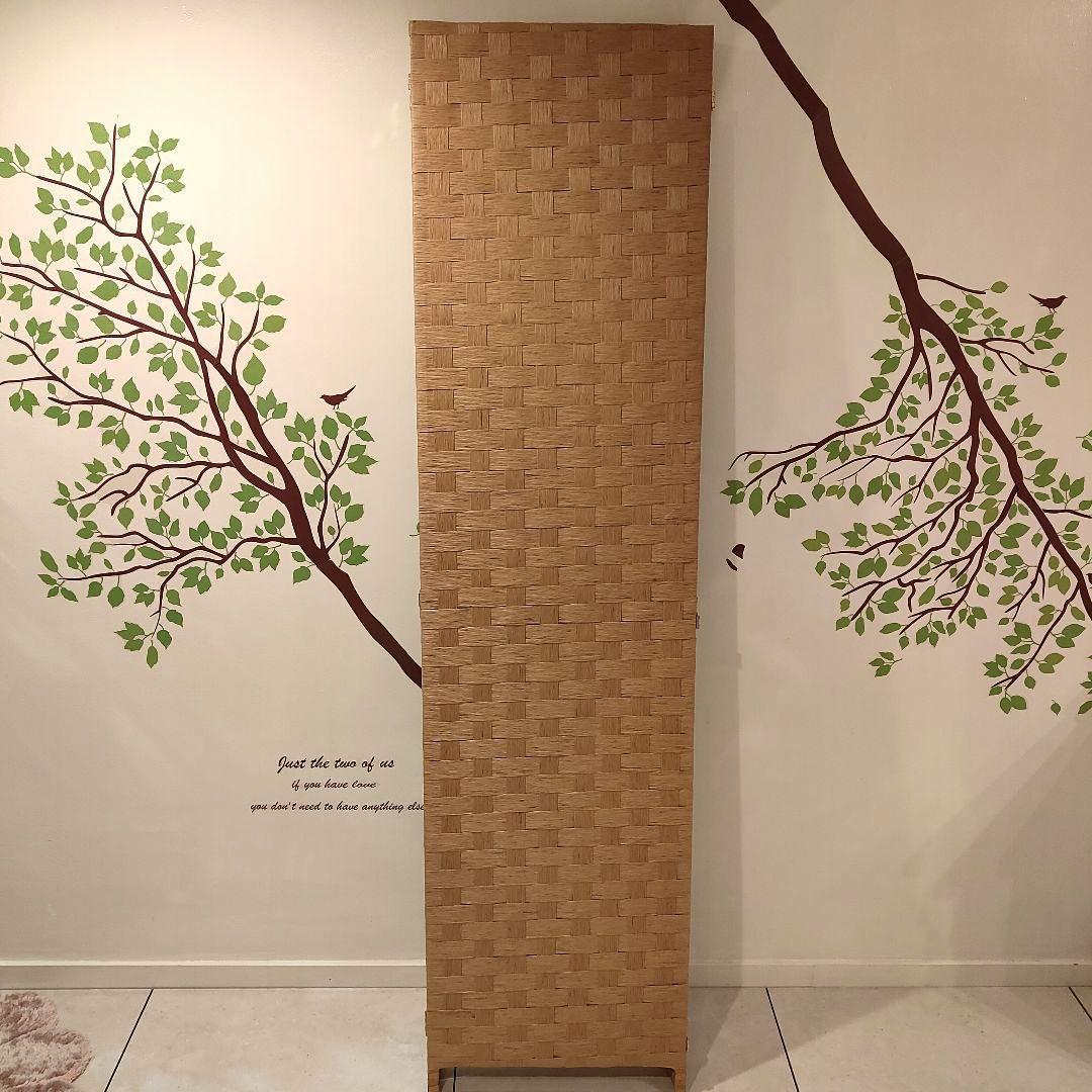 ★美品★ バンブー風 4つ折り パーテーション 174cm 目隠し