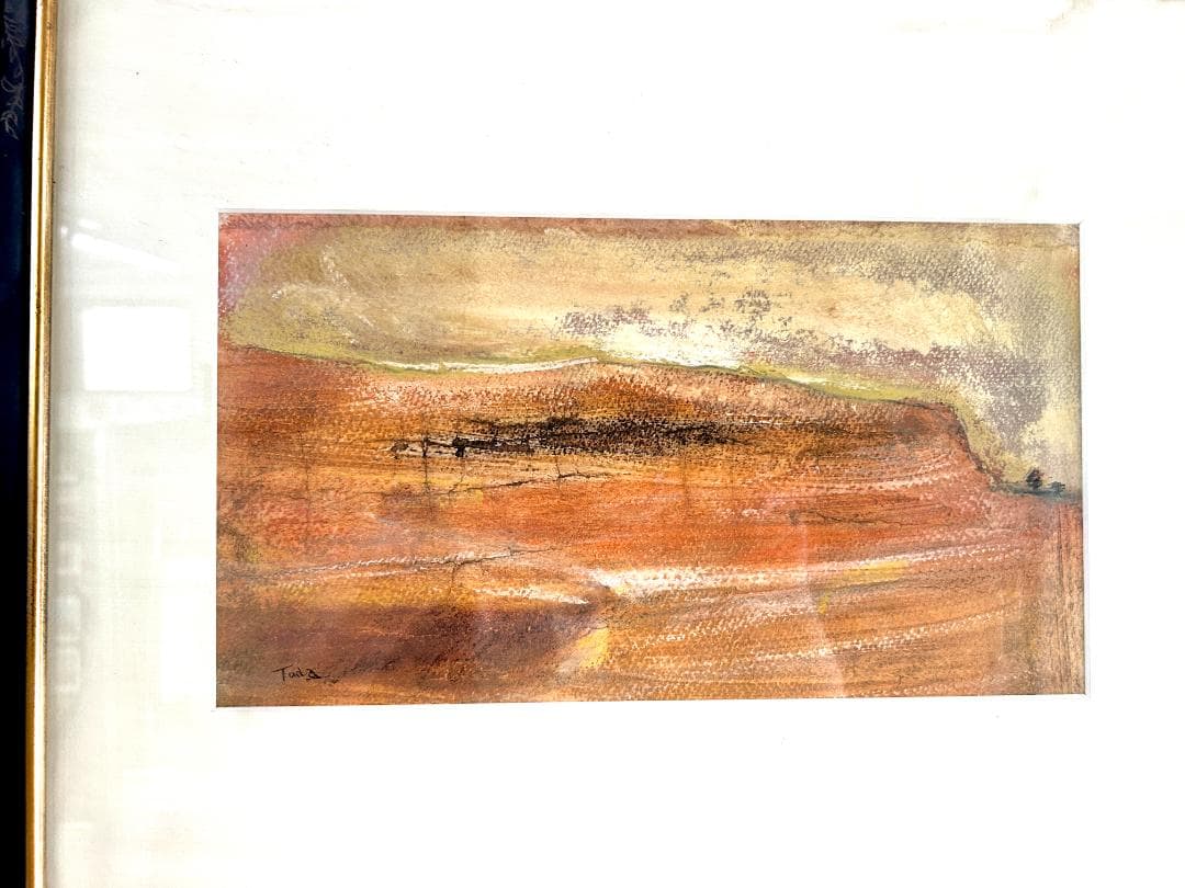 戸田圭介　絵画　兜屋画廊シール　パステル　高級額縁　インテリア