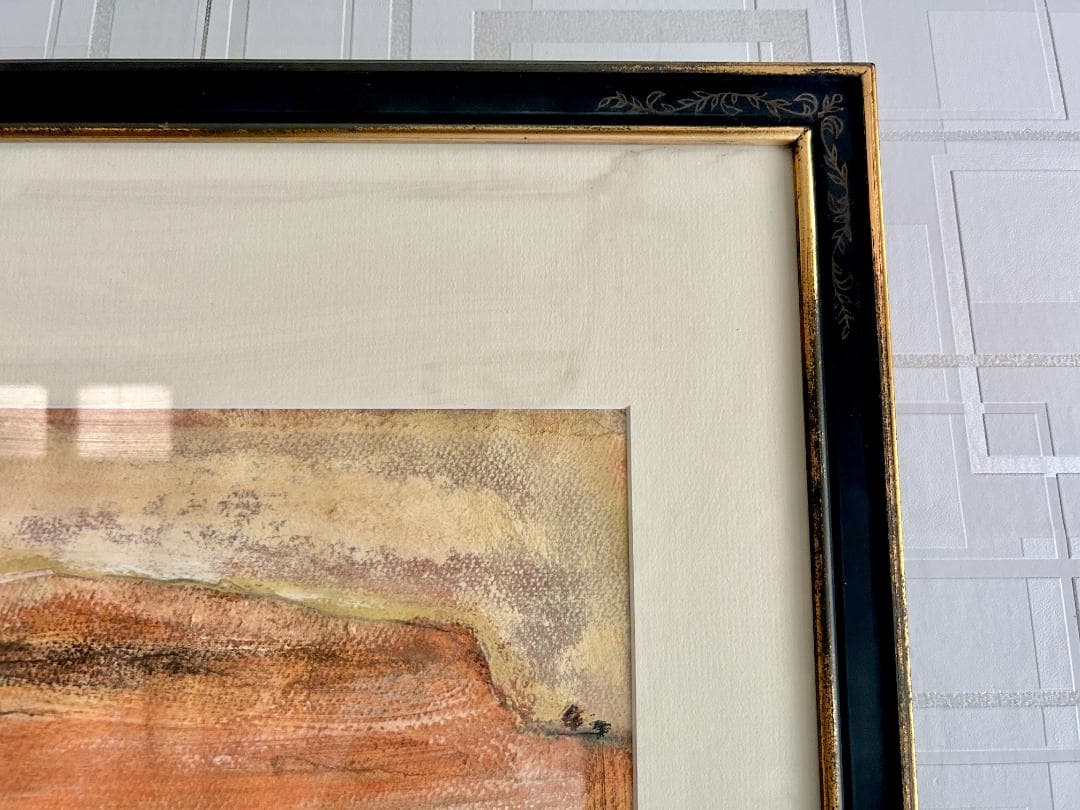 戸田圭介　絵画　兜屋画廊シール　パステル　高級額縁　インテリア