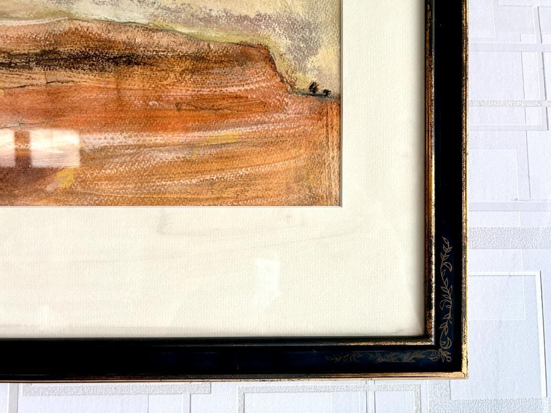 戸田圭介　絵画　兜屋画廊シール　パステル　高級額縁　インテリア