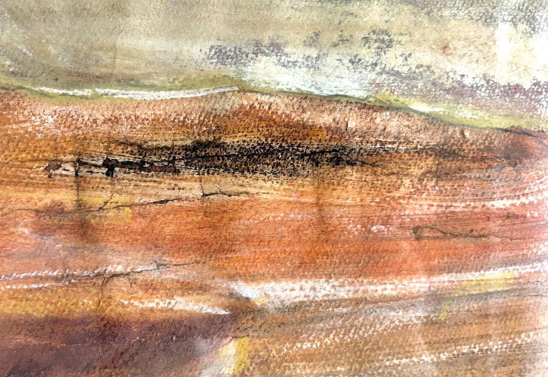 戸田圭介　絵画　兜屋画廊シール　パステル　高級額縁　インテリア