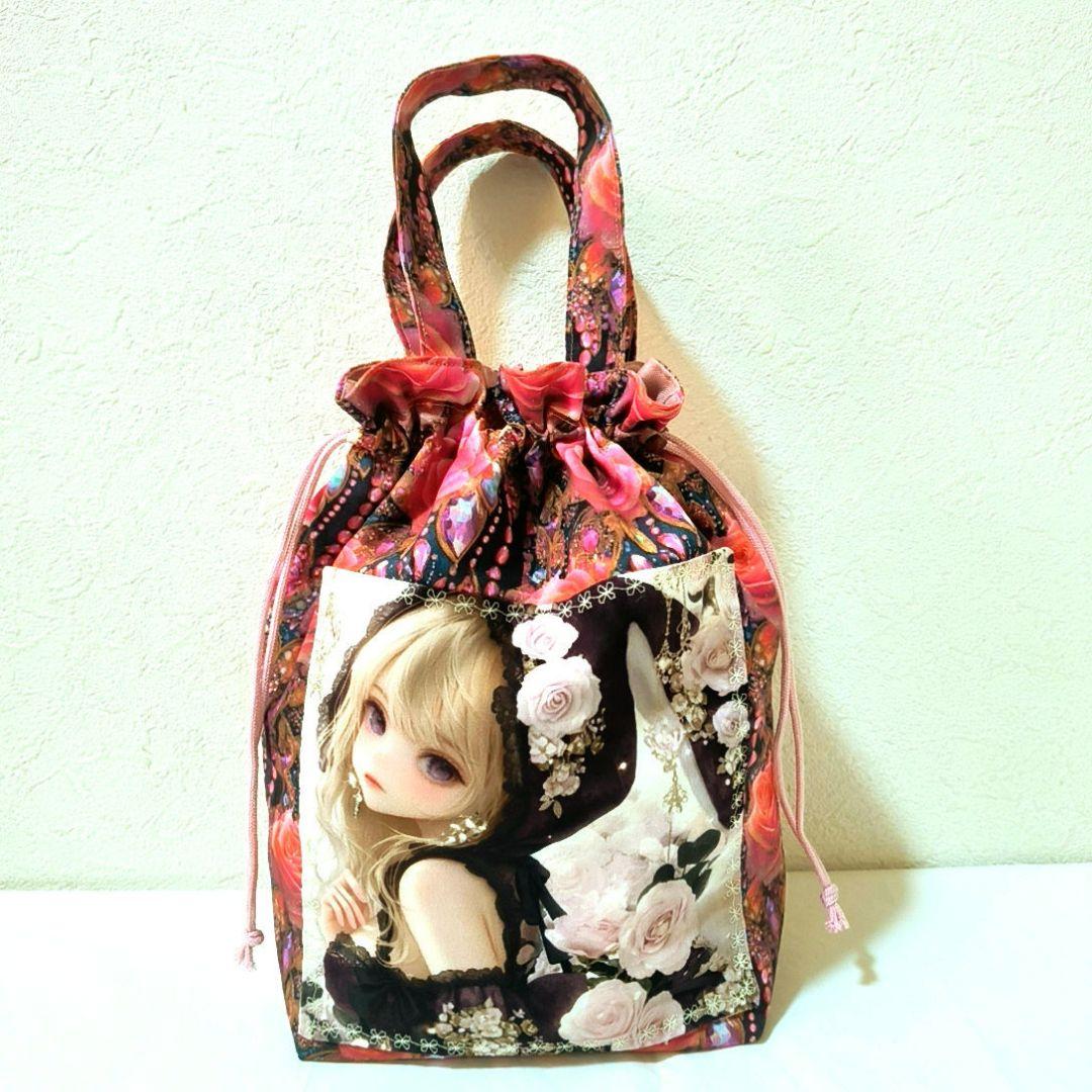 La luna様】ハンドメイドオーダー★女の子★エコバッグ巾着バッグ&カバー4点