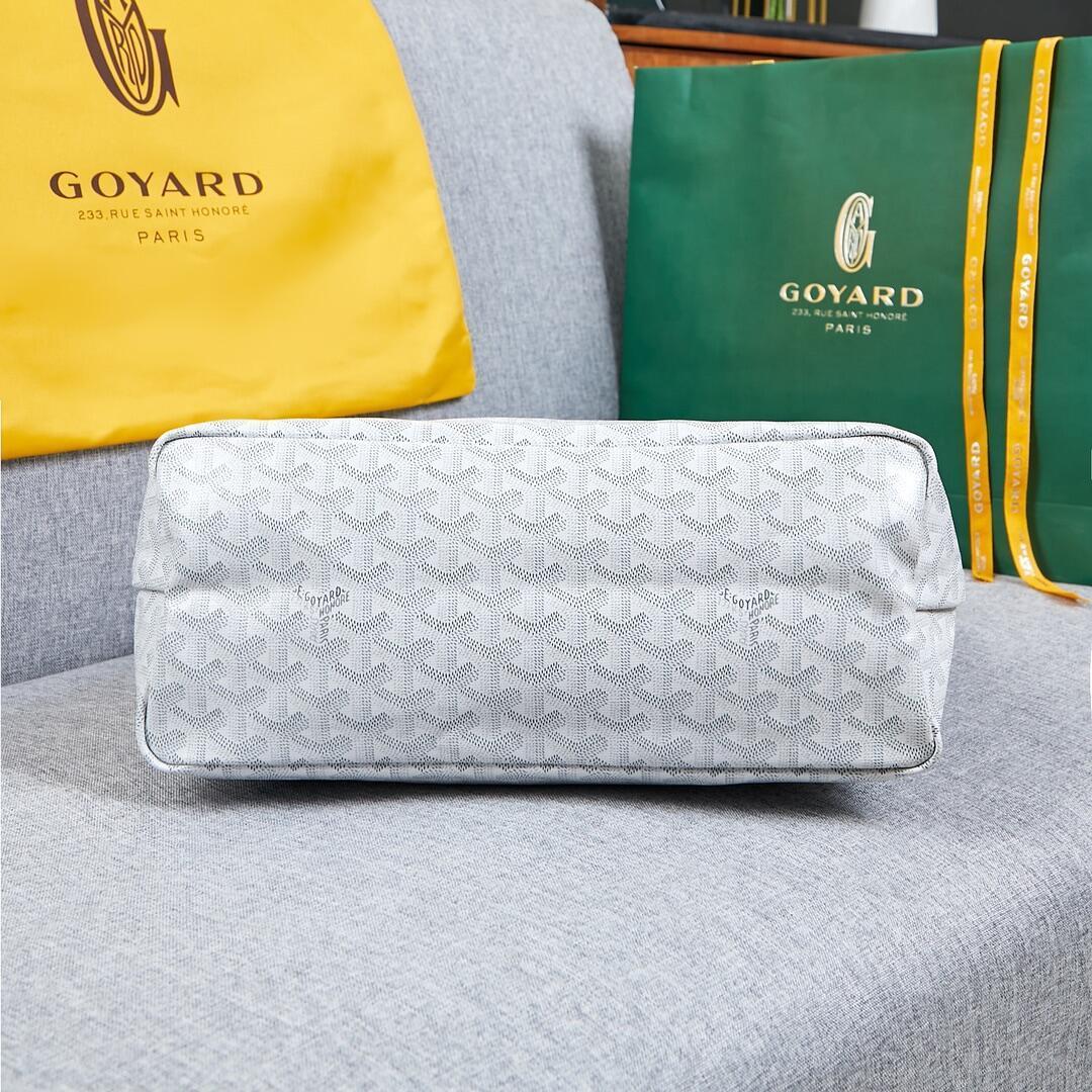 白 幾何学 Y 字柄 ワンショルダーバッグ 大容量 ファスナー付き 美品