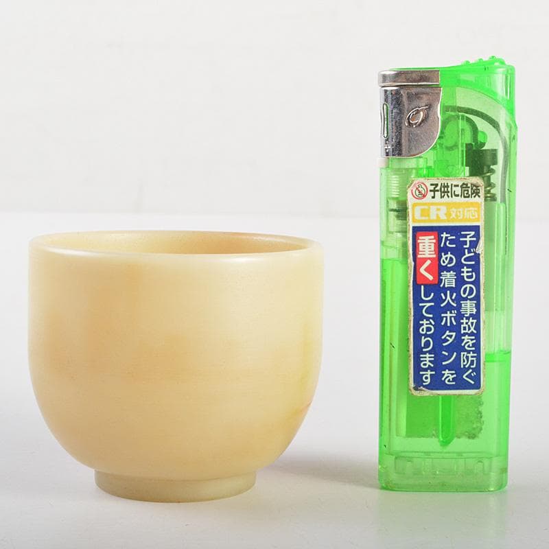 中国　玉石彫刻　酒盃　酒杯　合わせ箱　V　R7268