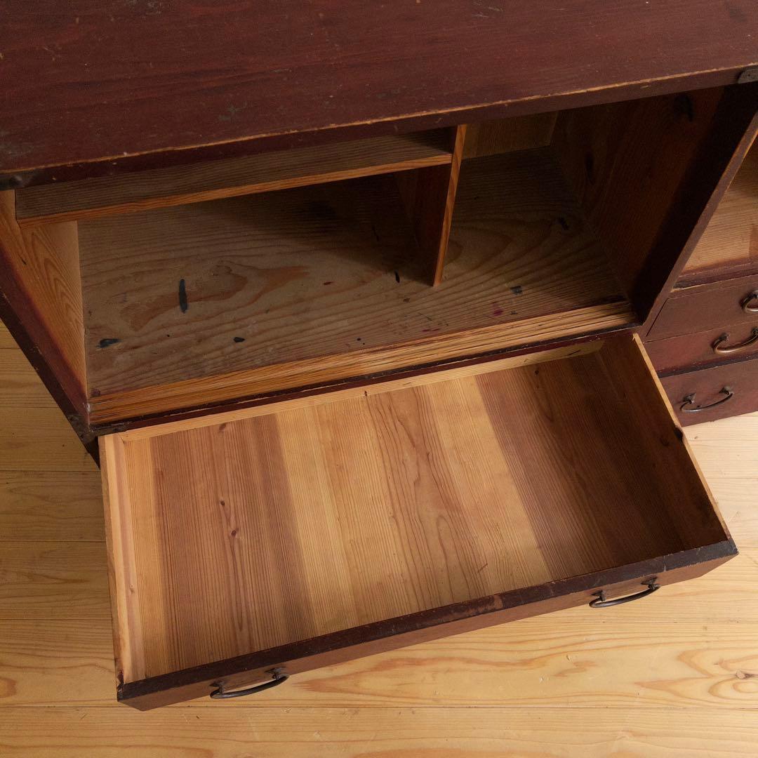 収納棚　横幅約115㎝　M043　古道具　古家具　ビンテージ　アンティーク