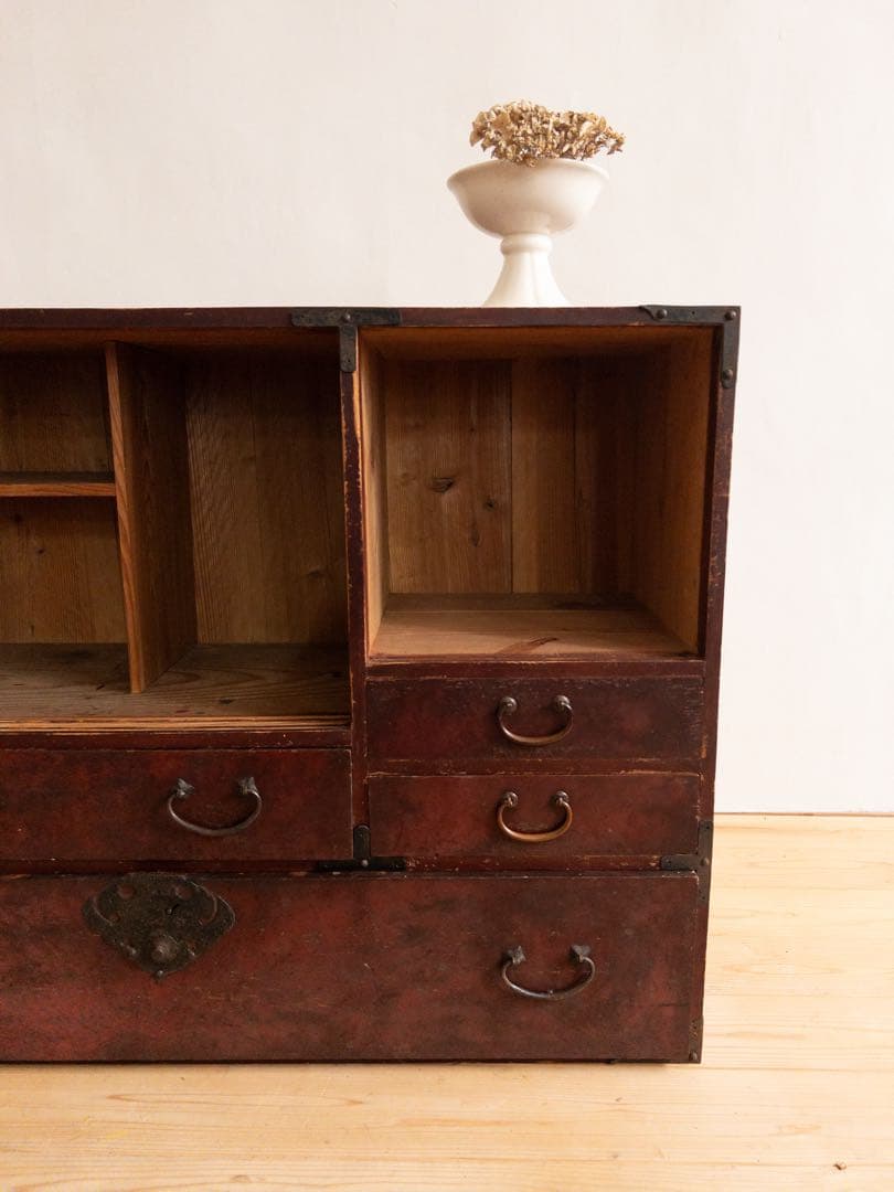 収納棚　横幅約115㎝　M043　古道具　古家具　ビンテージ　アンティーク