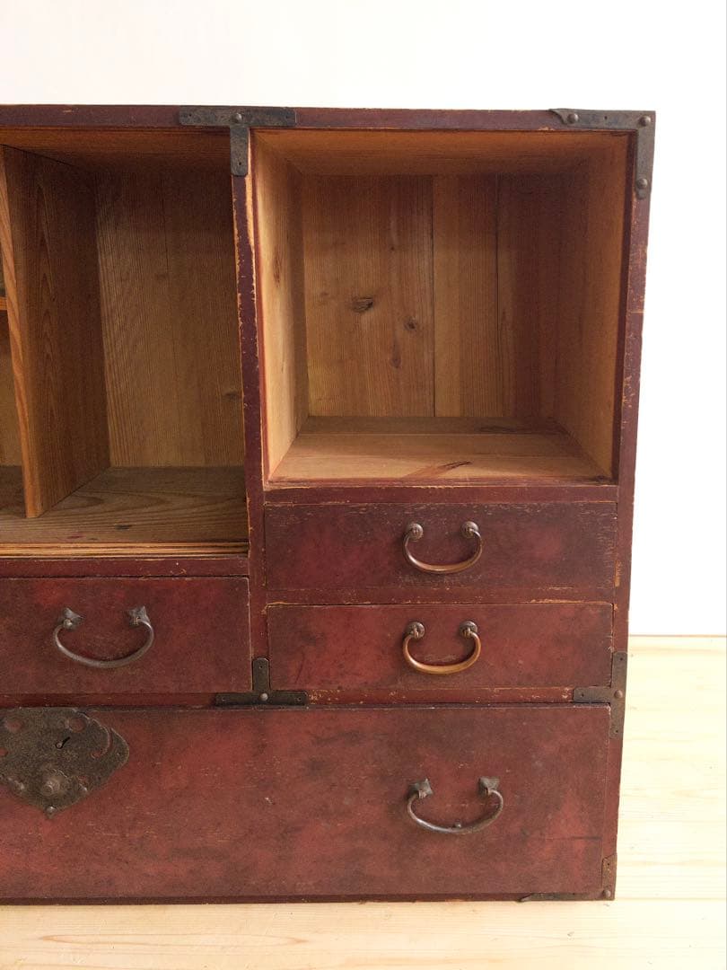 収納棚　横幅約115㎝　M043　古道具　古家具　ビンテージ　アンティーク