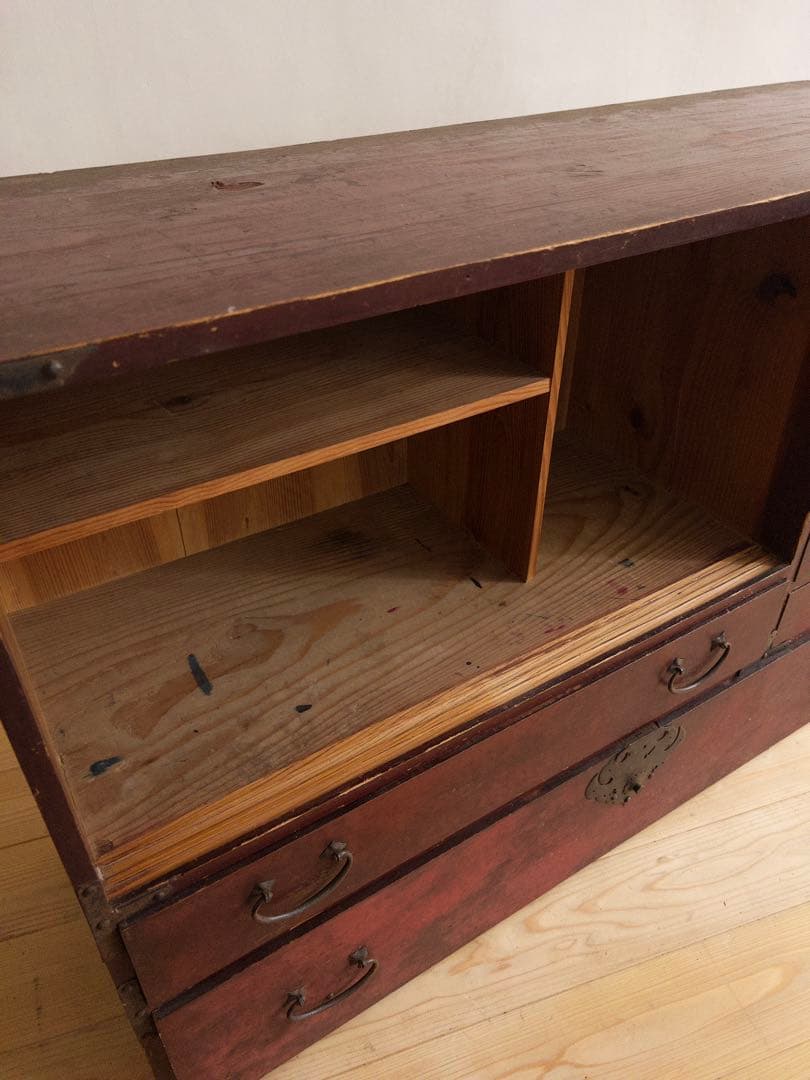 収納棚　横幅約115㎝　M043　古道具　古家具　ビンテージ　アンティーク