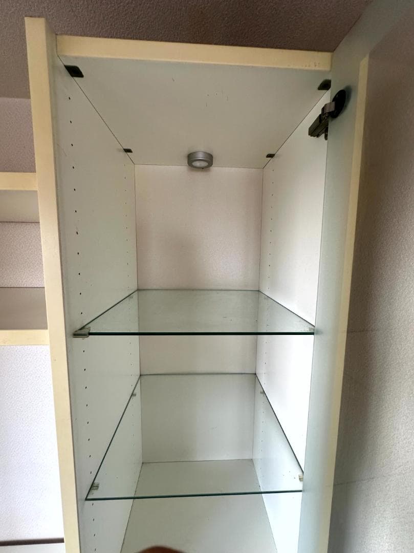 大型 ガラス扉 キャビネット 食器棚 本棚 166ｘ208x40 たのメル便