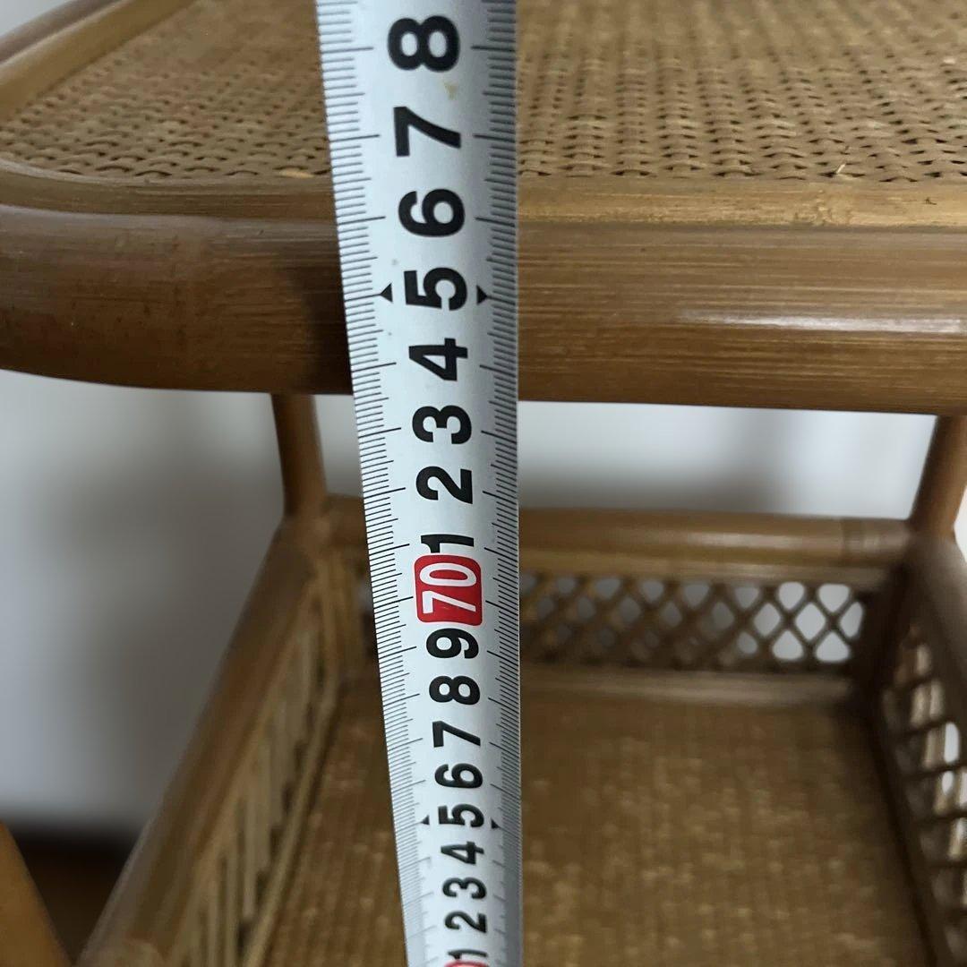 ラタン 藤 電話台 チェスト キャビネット 木製 アンティーク レトロ