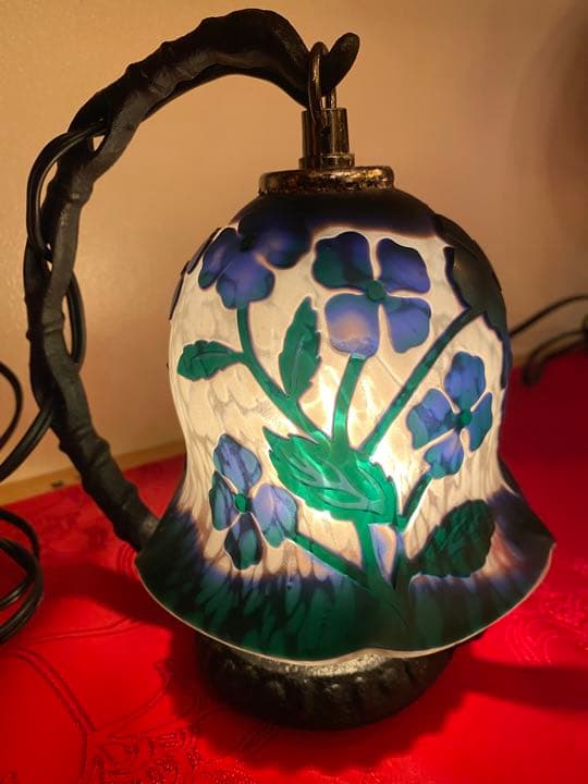 美品 ガレ風 ガレ風ランプ ガレ調ランプ アンティークランプ