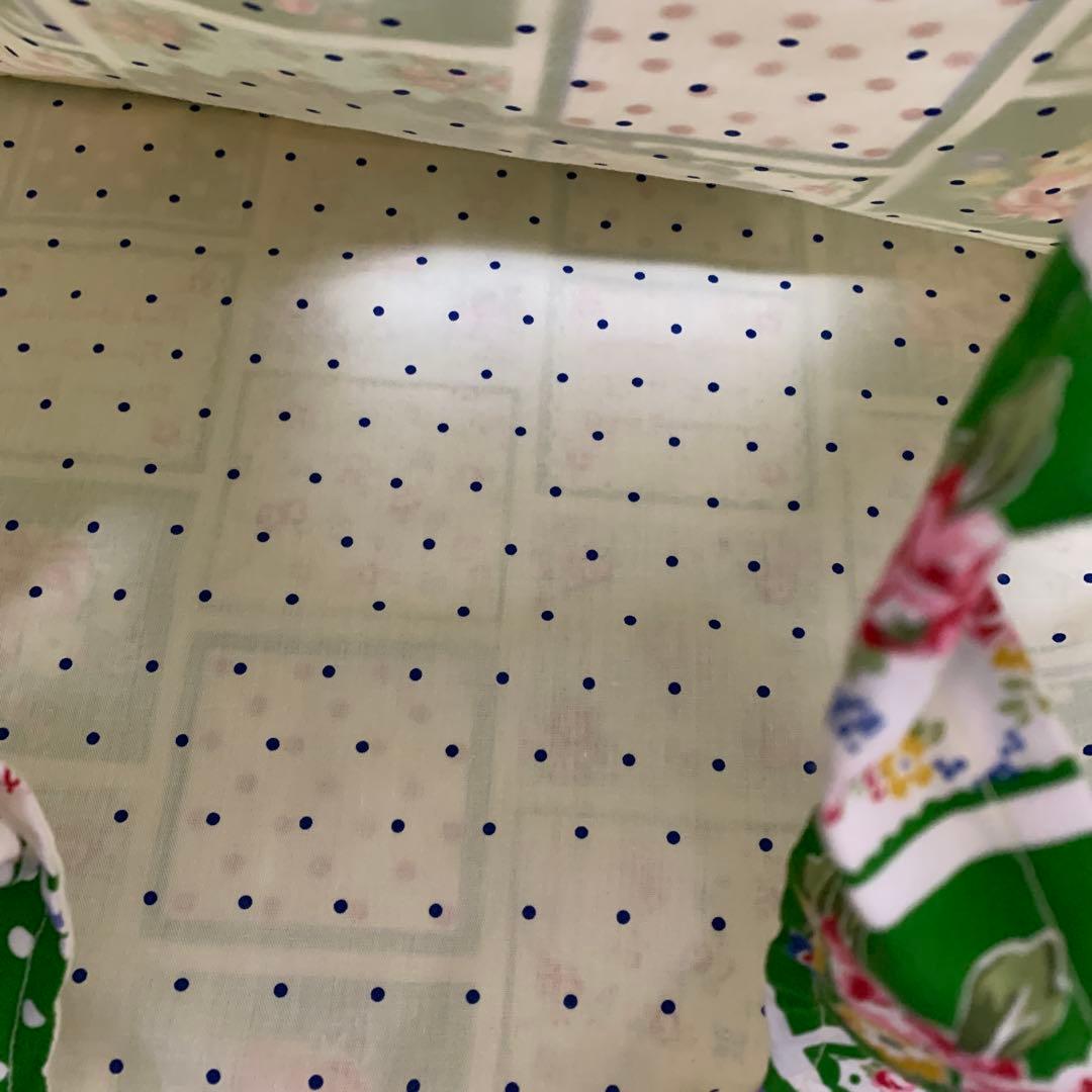 コヤンイサムチョン　丸型バッグ　巾着　グリーン　花柄　エコバッグ　カップホルダー