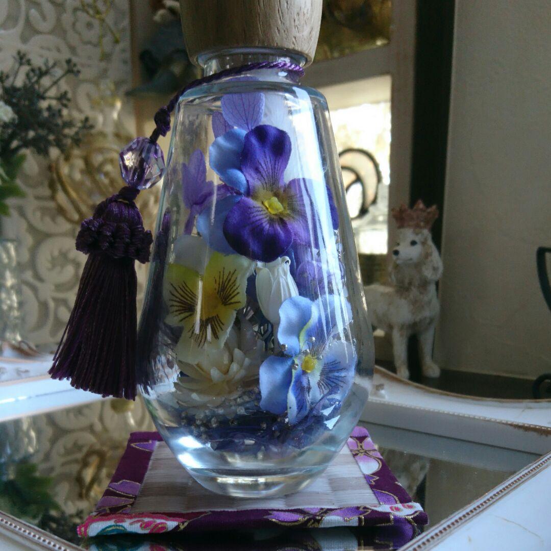 ◆ハーバリウム ＃111 パンジーのbottle.:*:・お仏花にも
