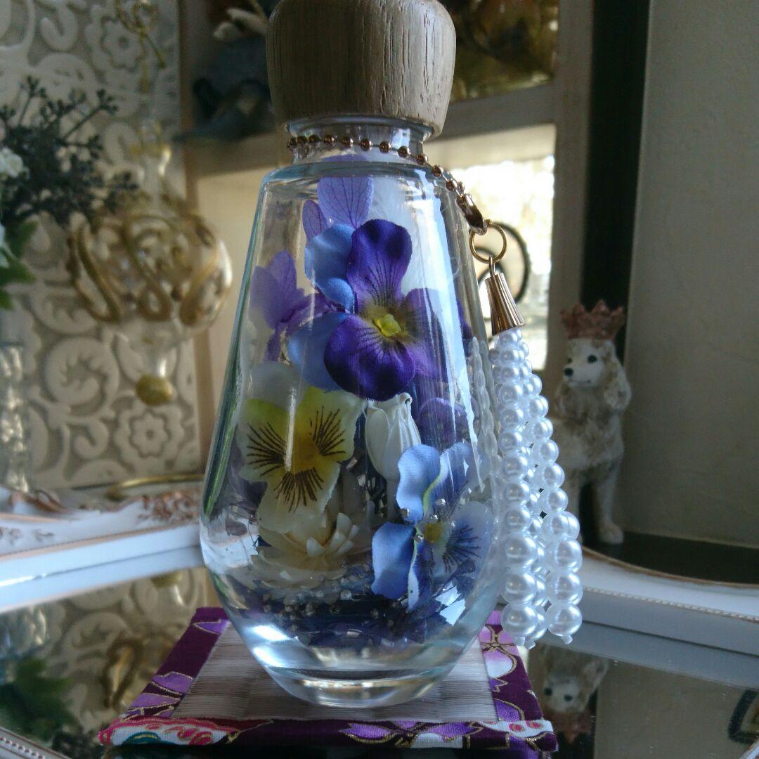 ◆ハーバリウム ＃111 パンジーのbottle.:*:・お仏花にも