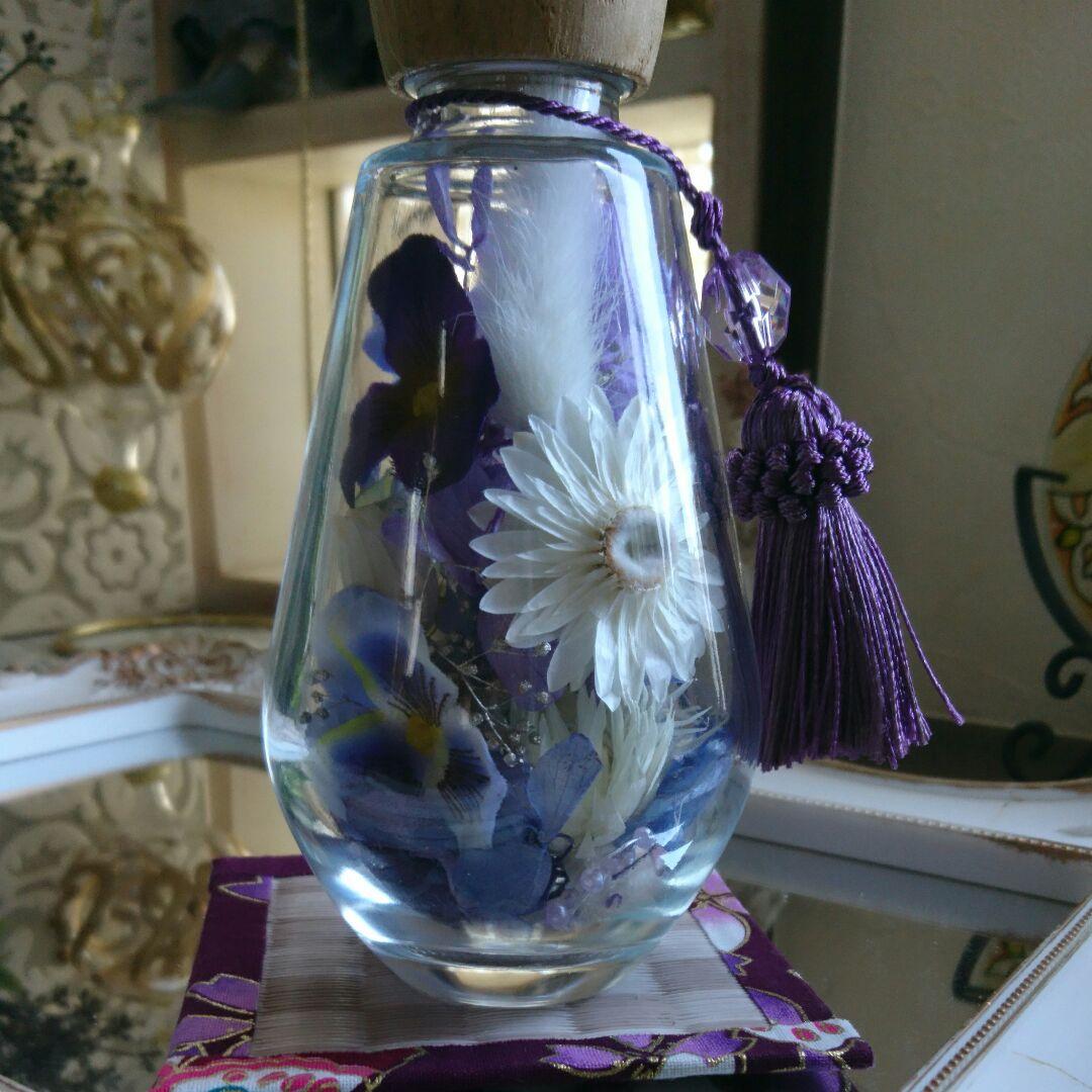 ◆ハーバリウム ＃111 パンジーのbottle.:*:・お仏花にも