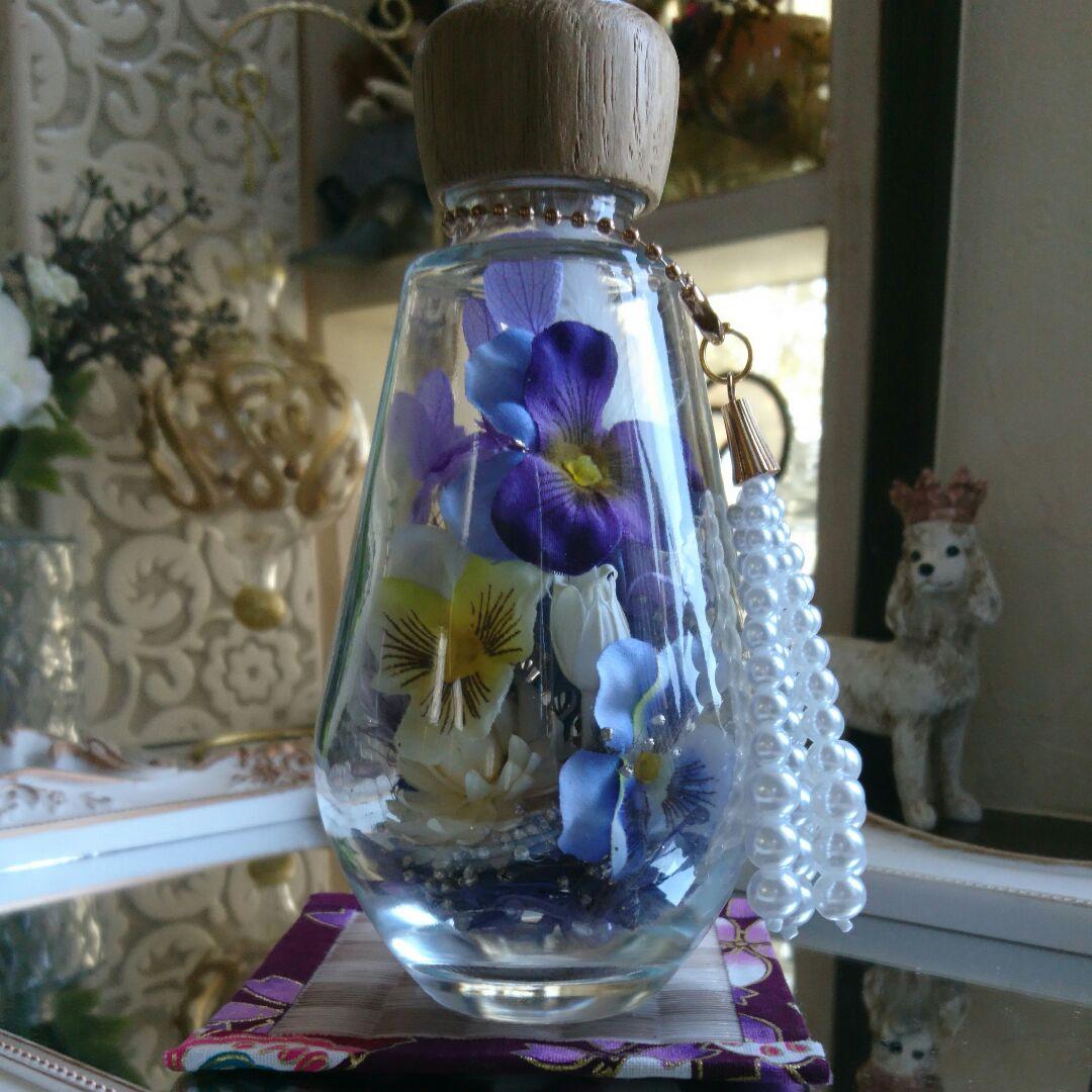◆ハーバリウム ＃111 パンジーのbottle.:*:・お仏花にも