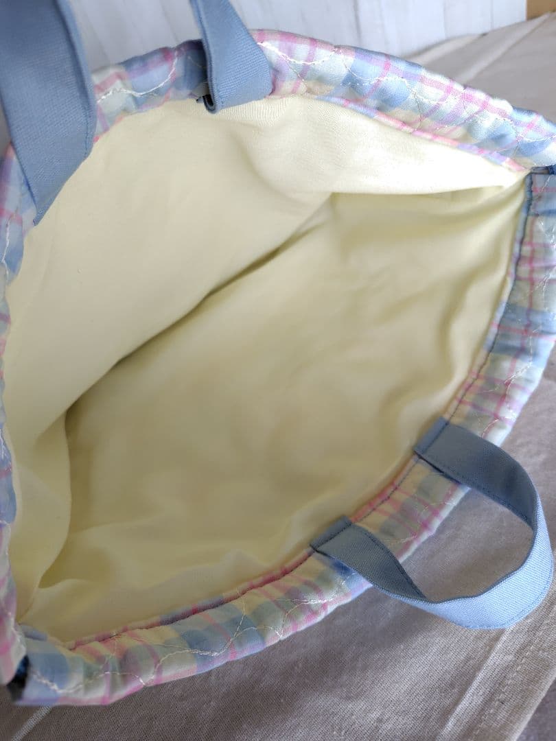 入園 入学 レッスンバッグ3点セット 【ブルー系ハート チェック】