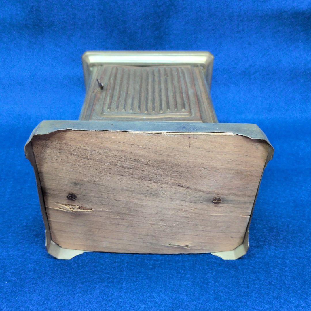 古い精工舎ゼンマイ式アンティーク置き時計金属製角型、当時物現状ジャンク