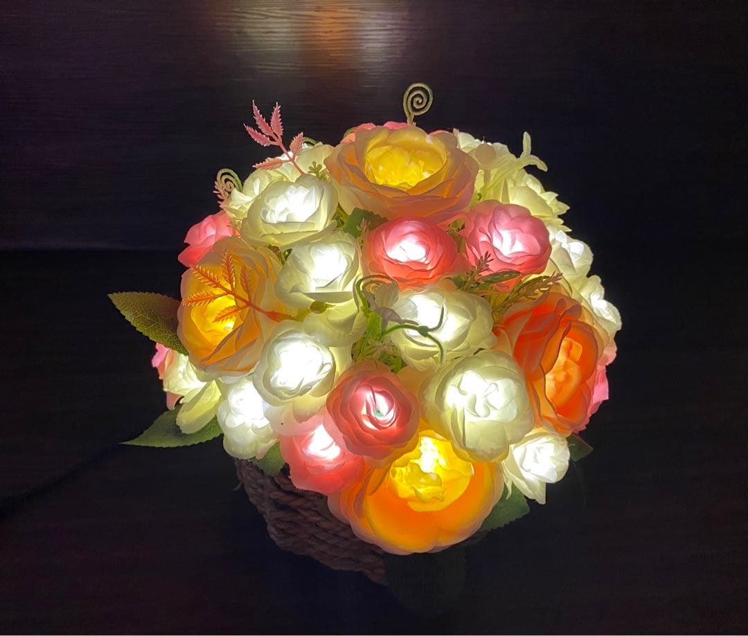 造花アレンジメントLEDランプ