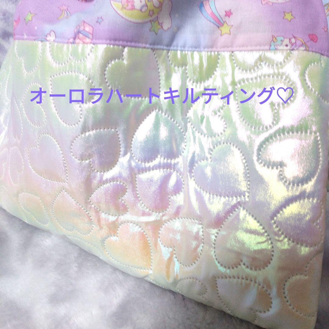 入園入学　紫星座ユニコーン柄キルティングレッスンバック撥水お着替え袋　上履きいれ