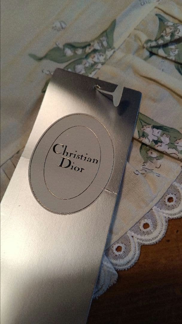 クリスチャン　ディオールエプロン　鈴蘭柄 未使用　 タグ付き