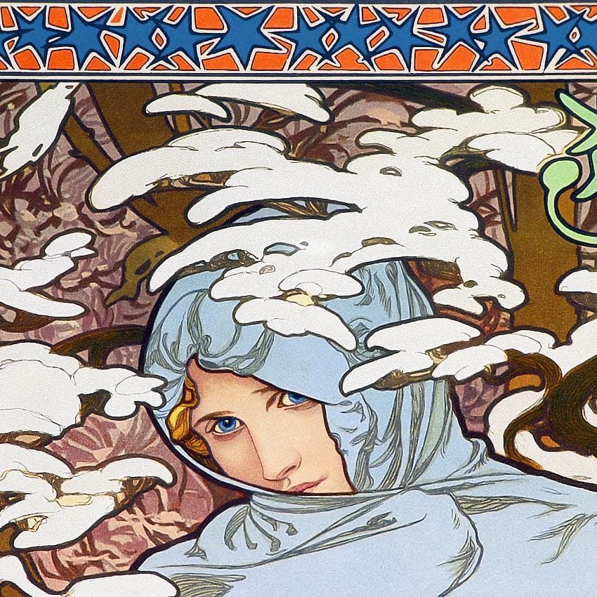 ★売約済 新品ミュシャ 限定300部版画 連作『春夏秋冬』4作品 財団エンボス