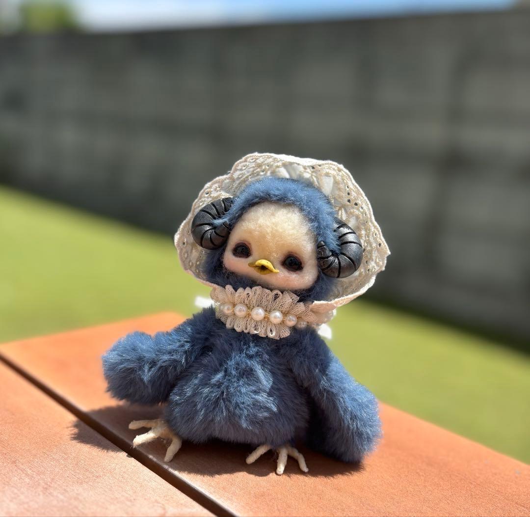 アートドール　アヒル幻獣　羊毛フェルト