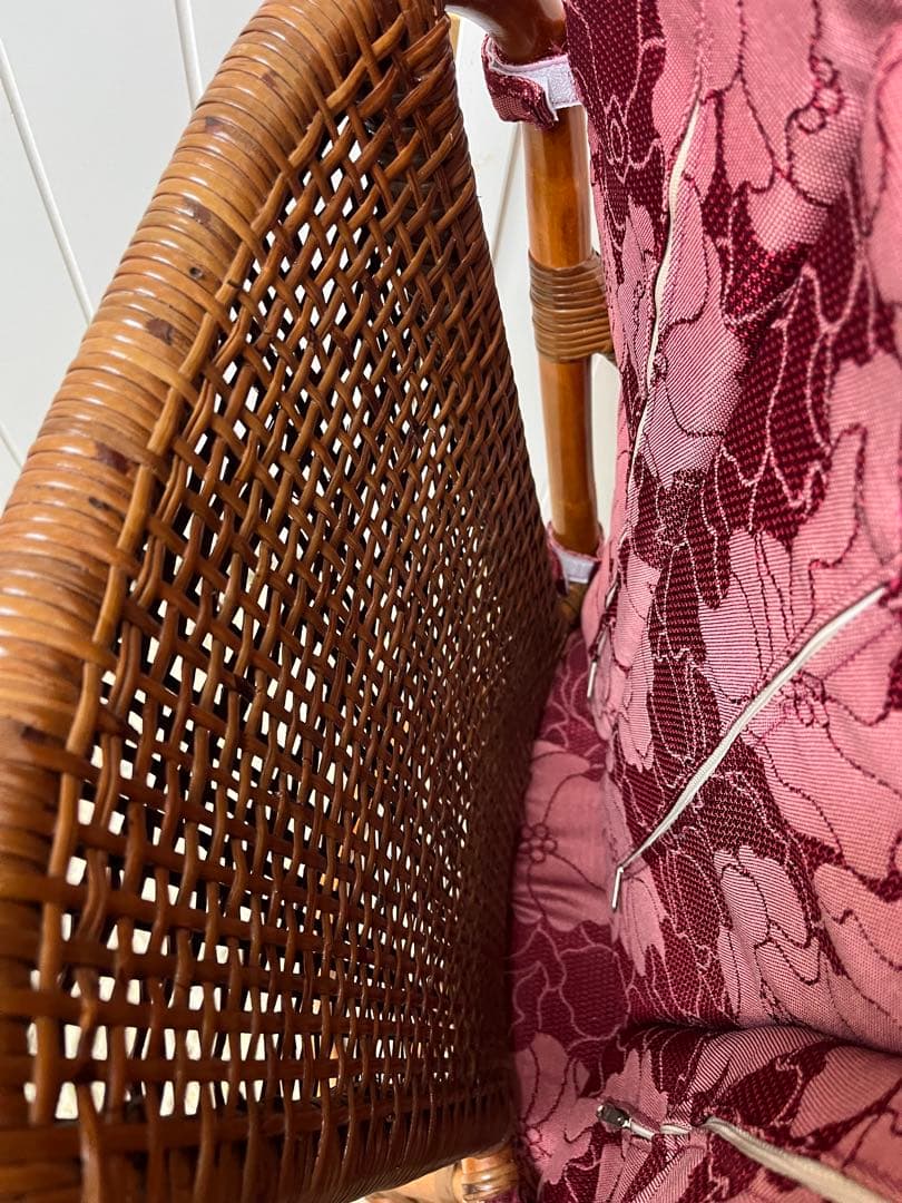 送料込み！kazama ラタン　籐　ルロットアームチェア　リゾート家具　レトロ