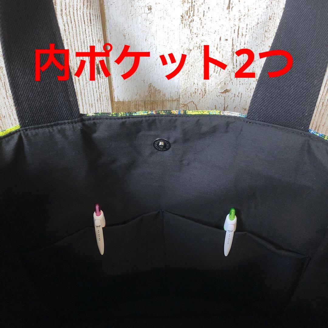 トートバッグ　ハンドメイド　デニムリメイク　ブラック　スプレー【新品デニム】