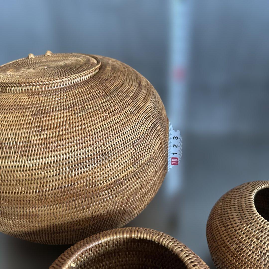 アタカゴ　小物入れ 自然素材のバスケットセット
