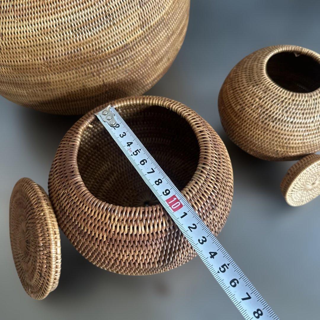 アタカゴ　小物入れ 自然素材のバスケットセット