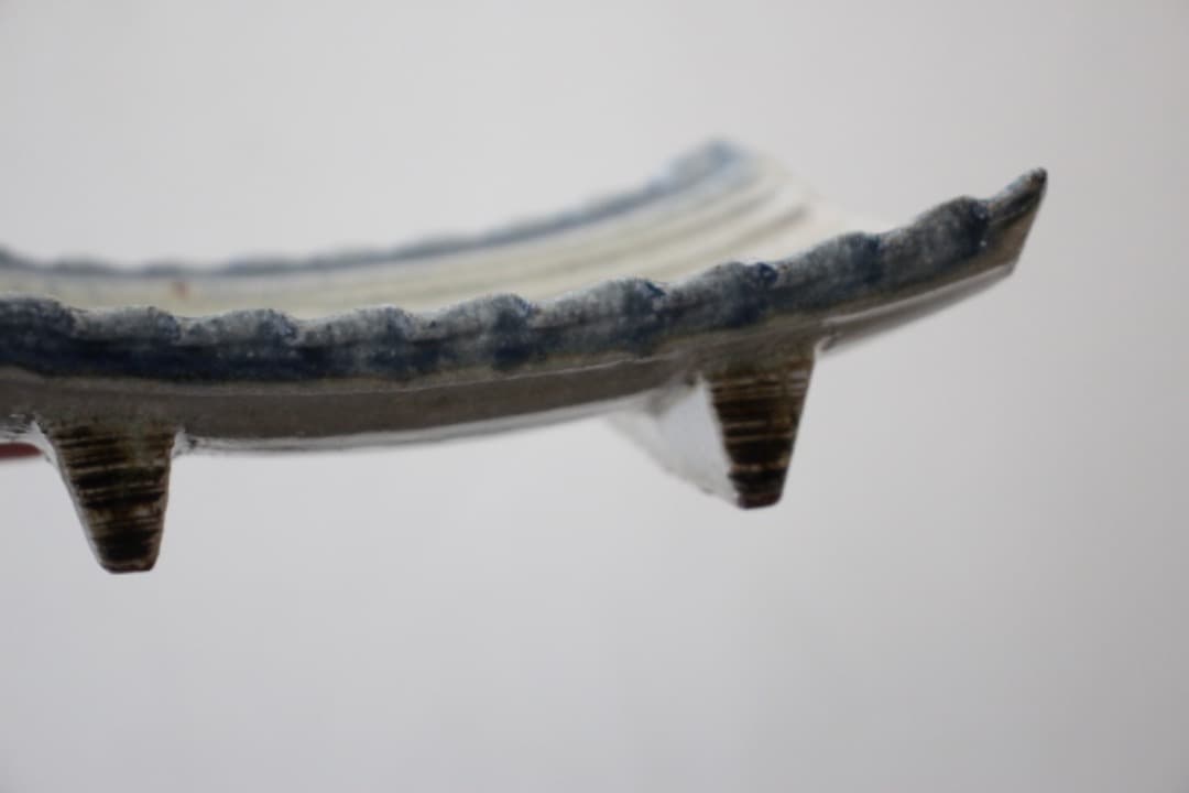 未使用　陶芸家　深谷泰　脚付き　皿　ペア