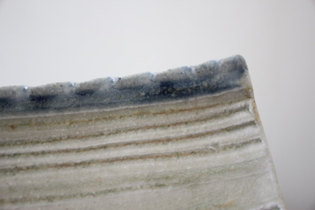 未使用　陶芸家　深谷泰　脚付き　皿　ペア