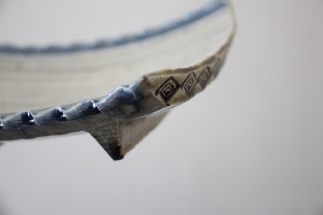 未使用　陶芸家　深谷泰　脚付き　皿　ペア