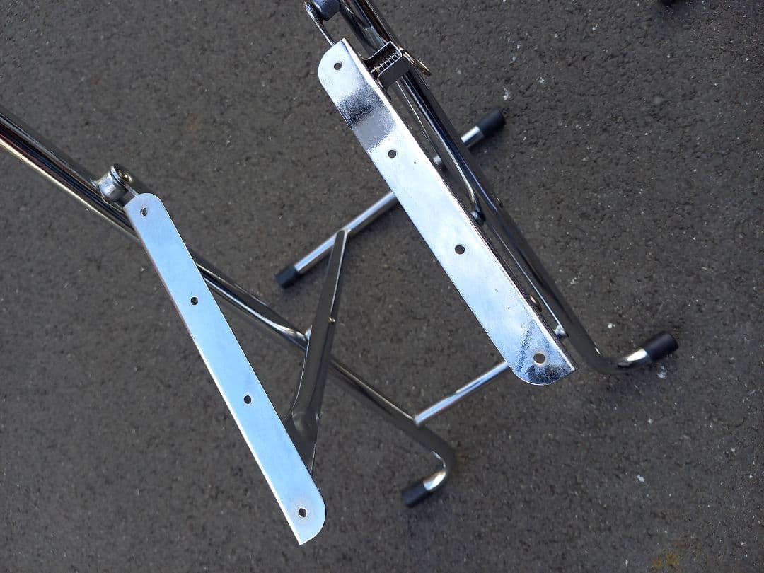 1980's　スペースエイジ　白×青　アメリカン　フォールディング　チェア　２脚