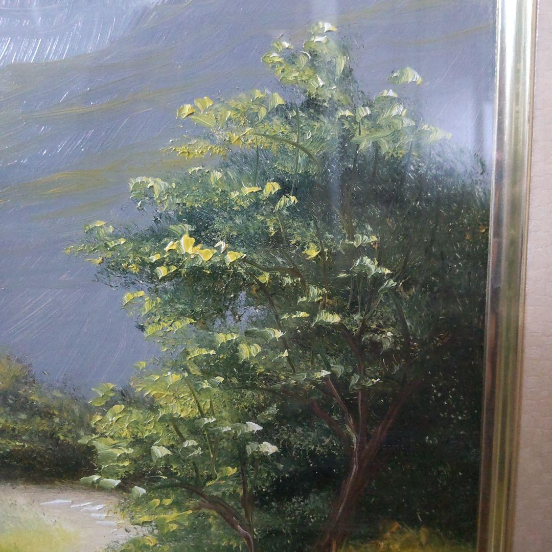 スペイン 風景 絵画 油彩 額 N. Lloret