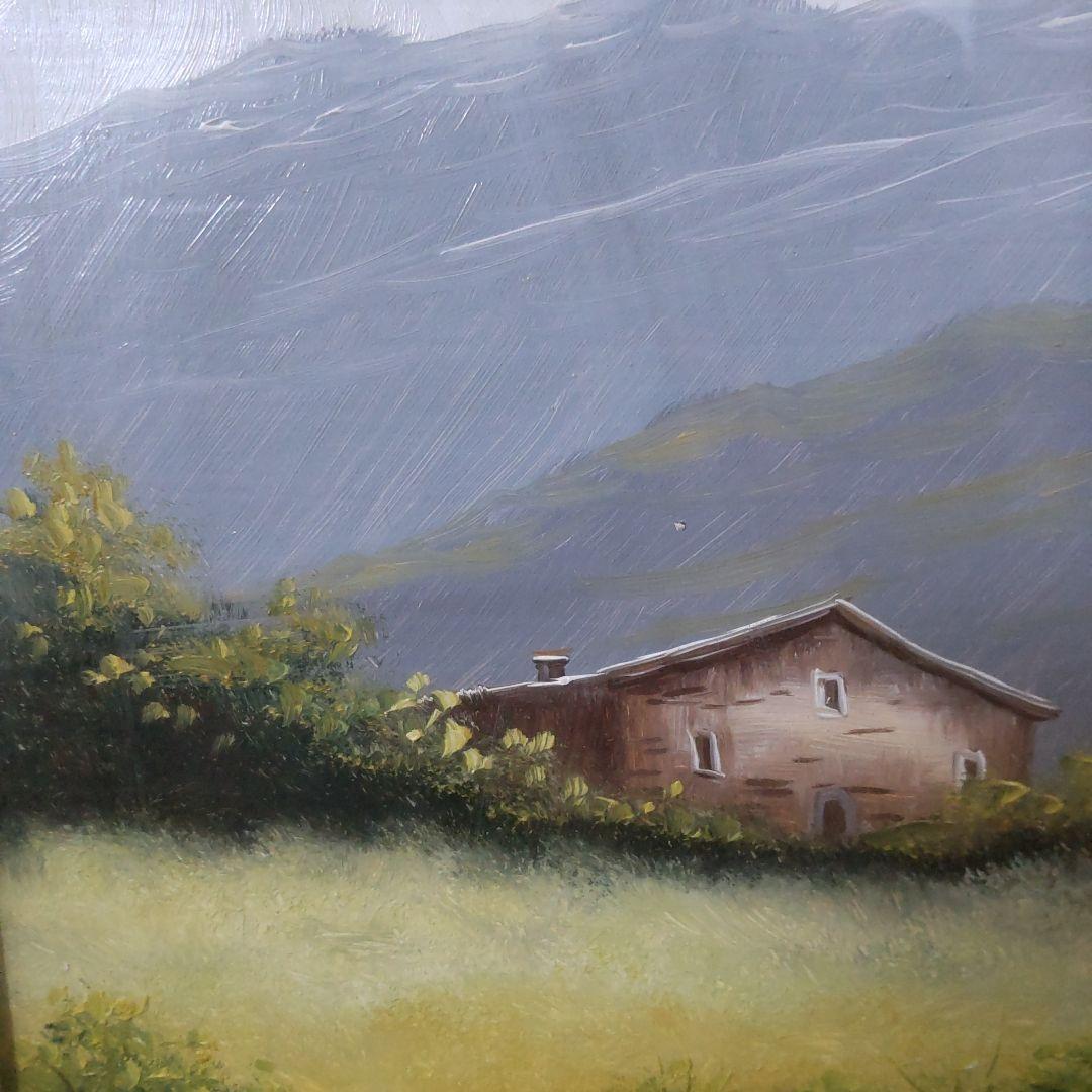 スペイン 風景 絵画 油彩 額 N. Lloret