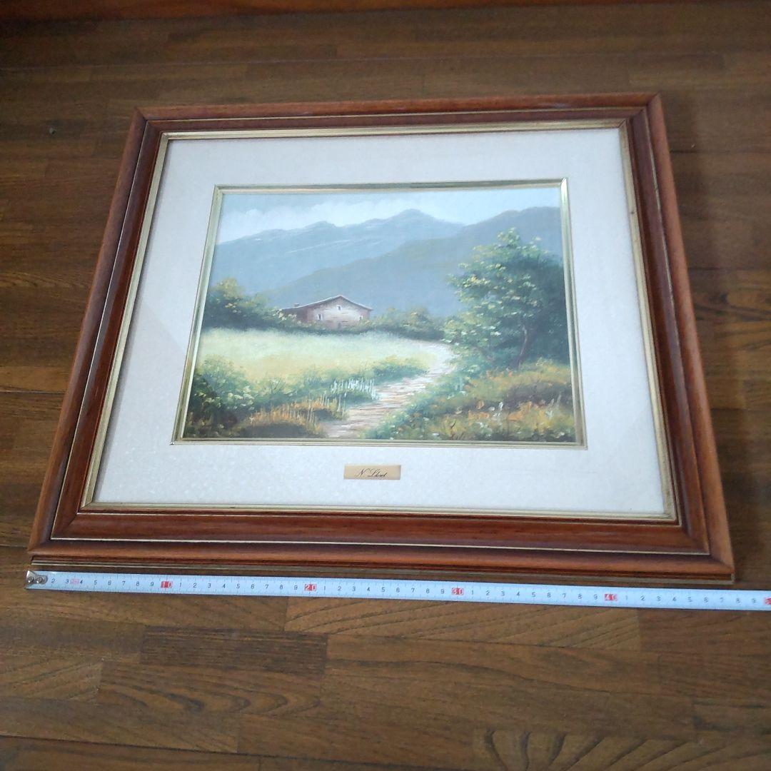 スペイン 風景 絵画 油彩 額 N. Lloret