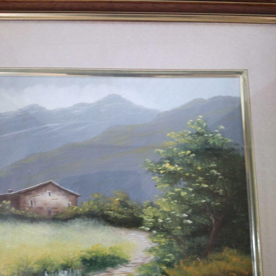 スペイン 風景 絵画 油彩 額 N. Lloret