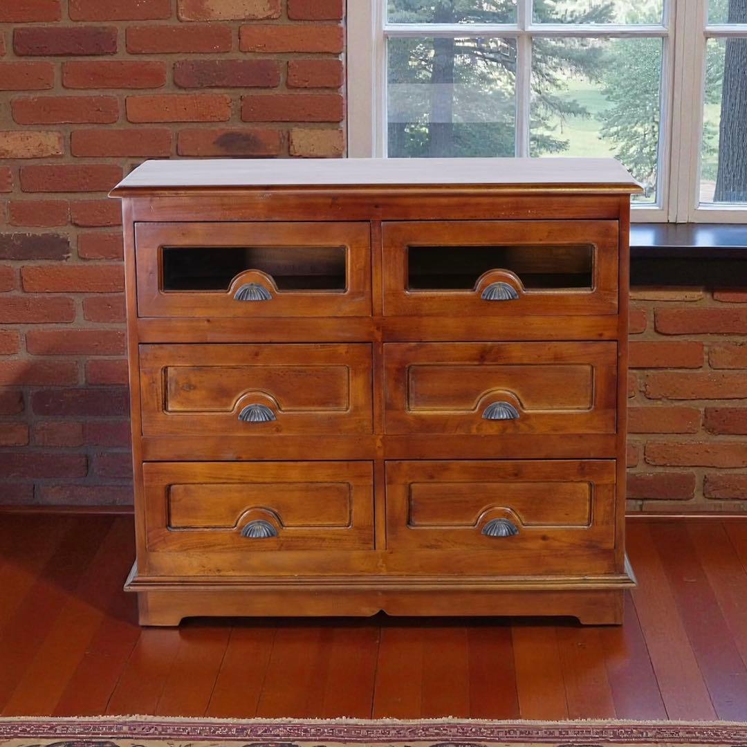 E 新品 アンティーク チェスト L カントリー リビング収納 木製 アジアン