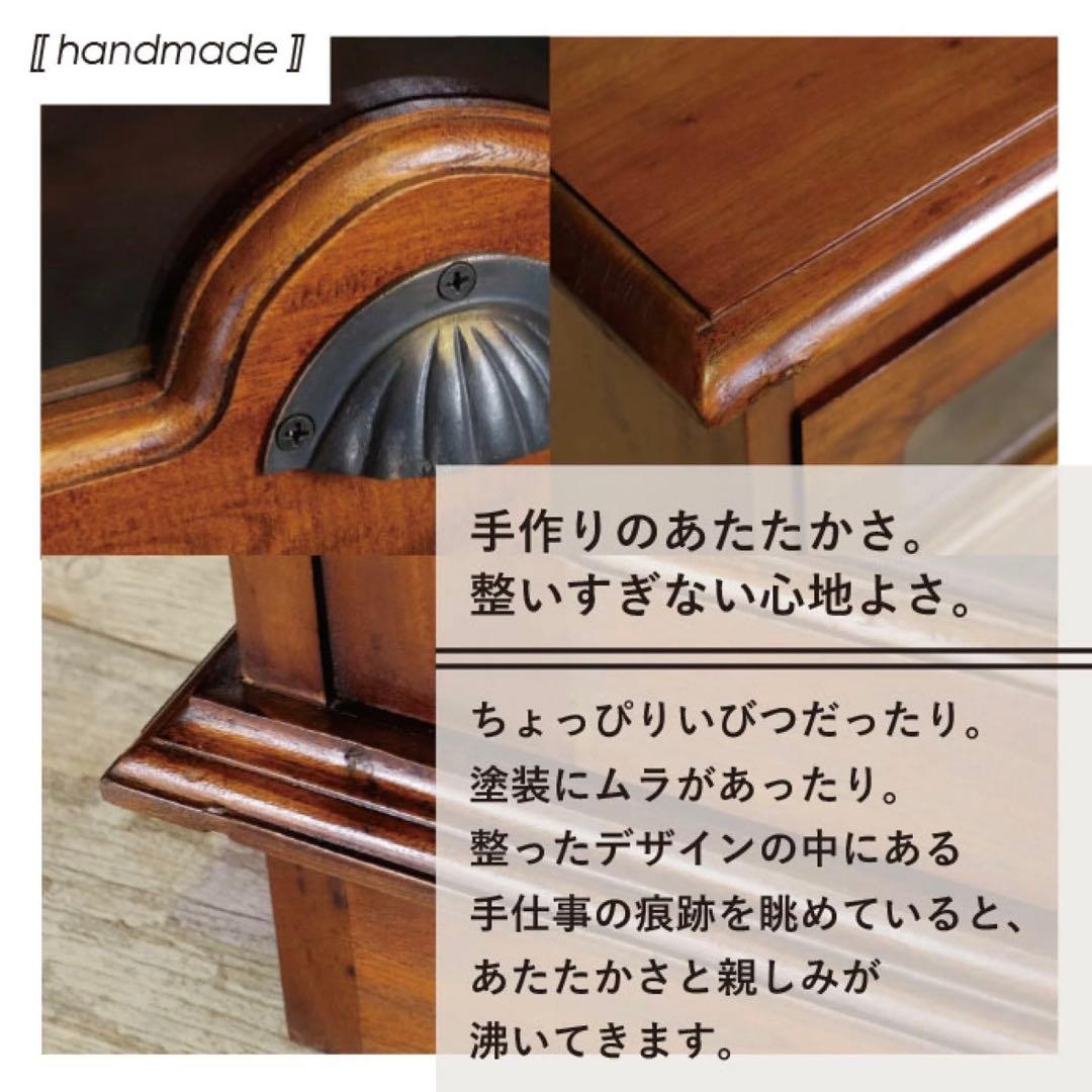 E 新品 アンティーク チェスト L カントリー リビング収納 木製 アジアン