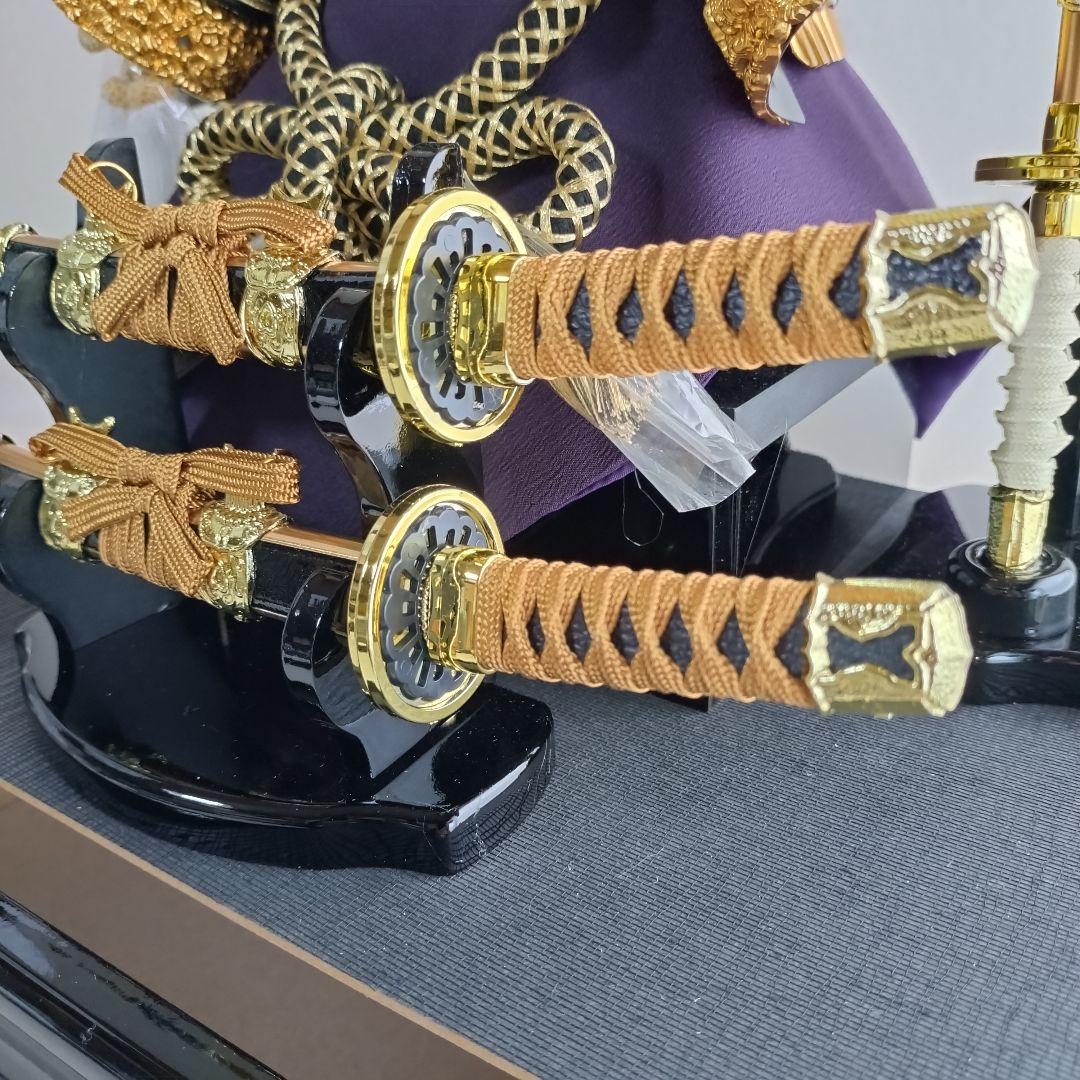 【未使用・保管品】五月人形 御兜 陣太刀 弓矢飾り 武光作