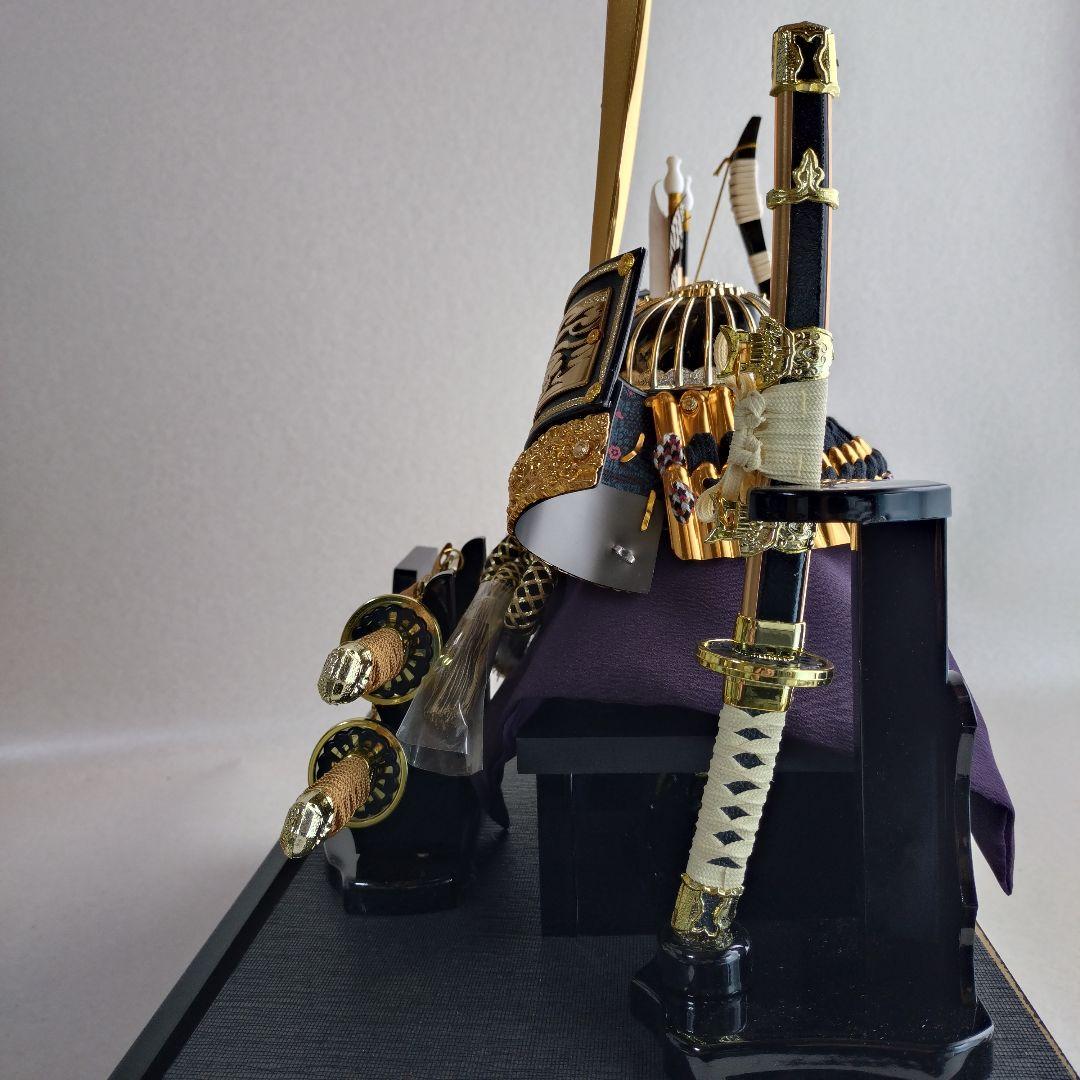 【未使用・保管品】五月人形 御兜 陣太刀 弓矢飾り 武光作