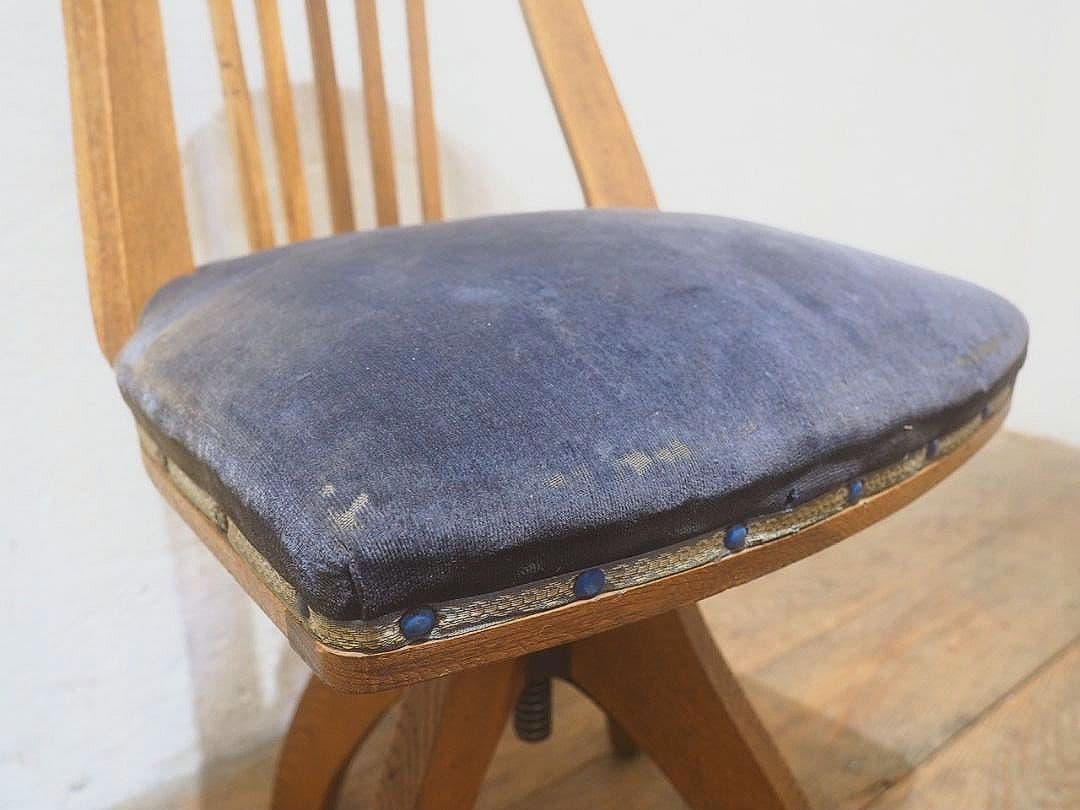 1471 アンティーク　回転椅子　ドクターチェア　イス　スツール　レトロ　古家具