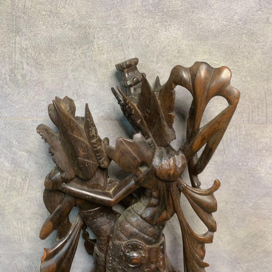 K194 木彫り 彫刻 伝統工芸品 置物 バリ島